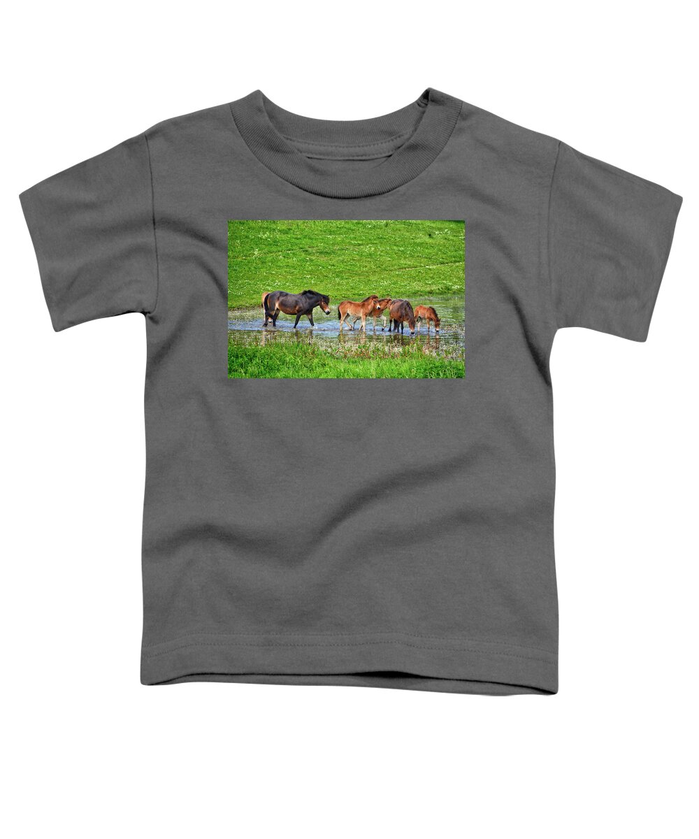 Nature Toddler T-Shirt featuring the photograph In the puddle 2 by Ingrid Dendievel