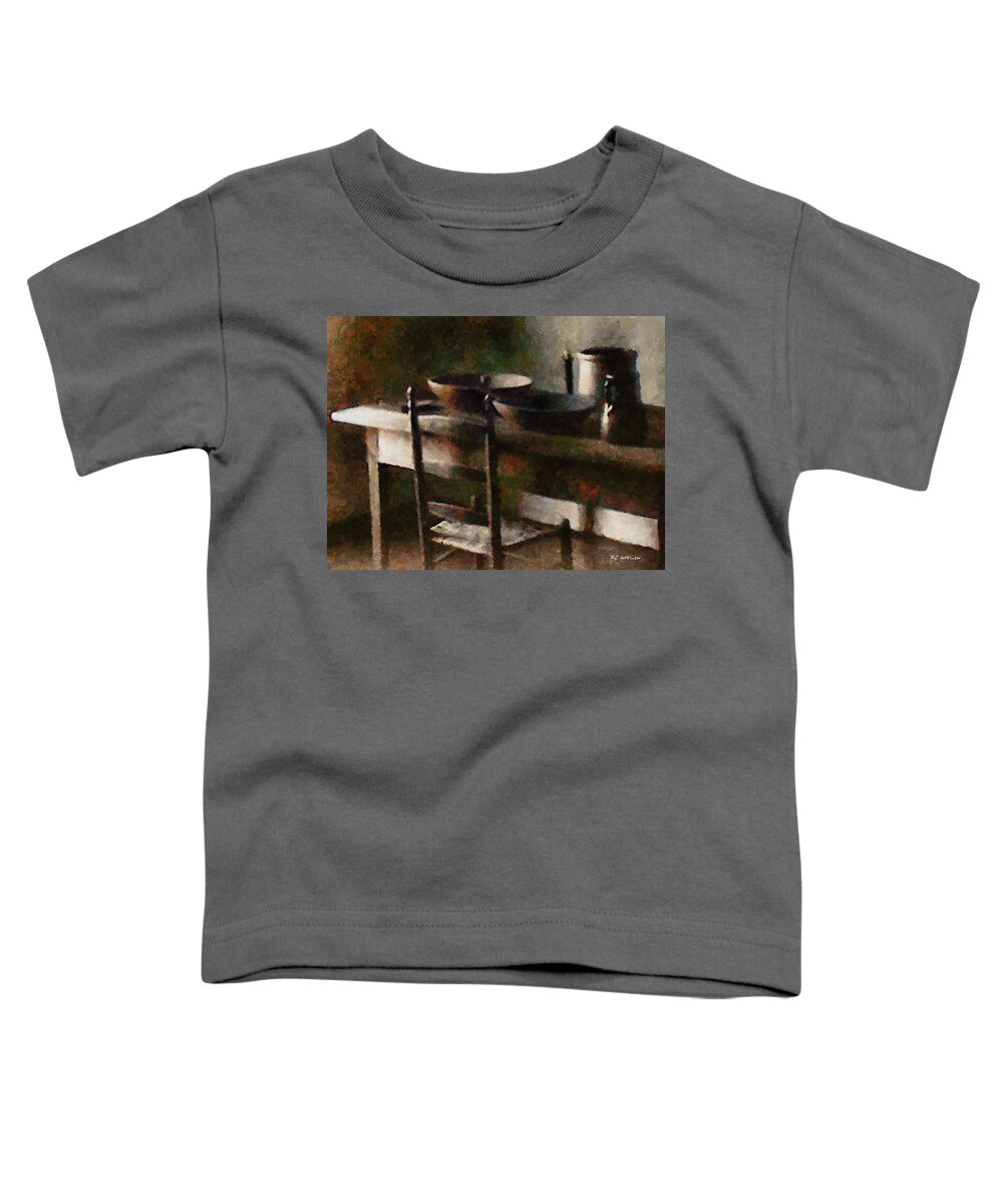 Kitchen Toddler T-Shirt featuring the painting In the Shaker Kitchen by RC DeWinter