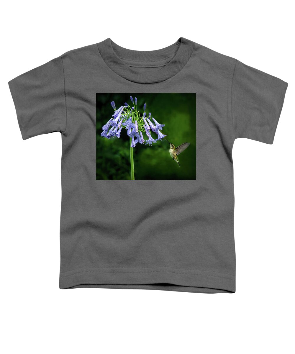 Hummingbird Toddler T-Shirt featuring the photograph Into The Blues by Art Cole