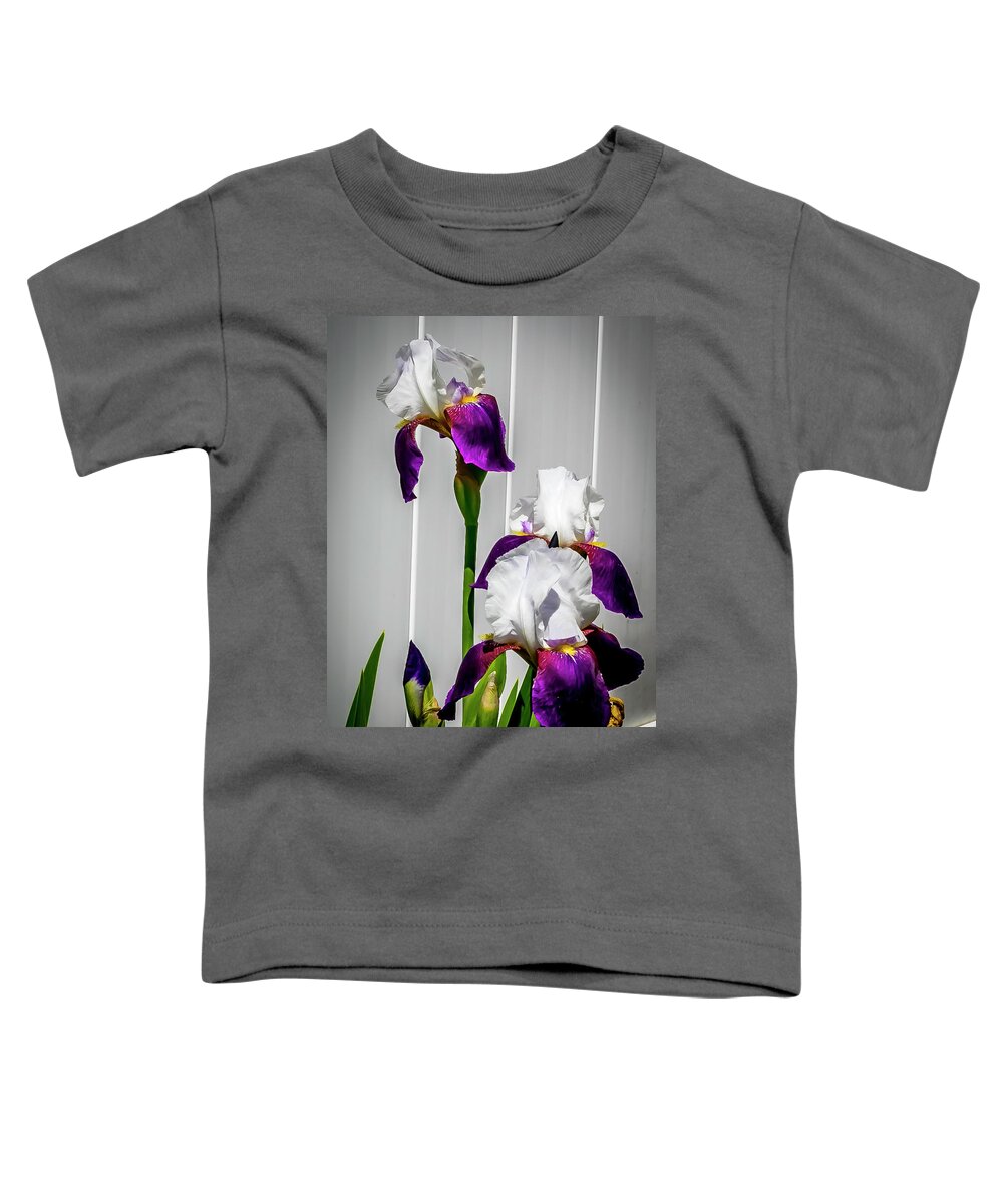 Plant Toddler T-Shirt featuring the digital art Iris Germanica by Ed Stines