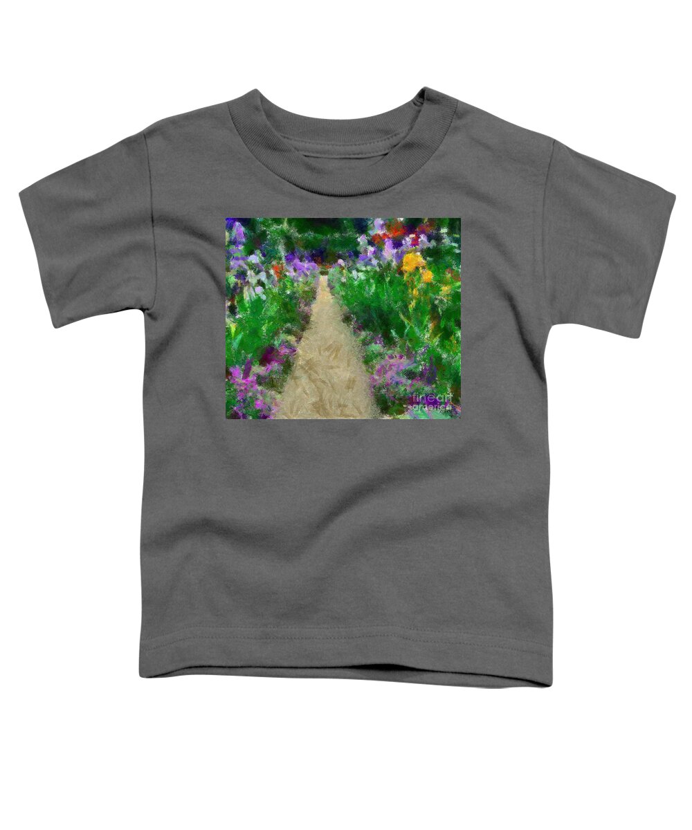Landscapes Toddler T-Shirt featuring the painting Iris Time in Giverny by Dragica Micki Fortuna
