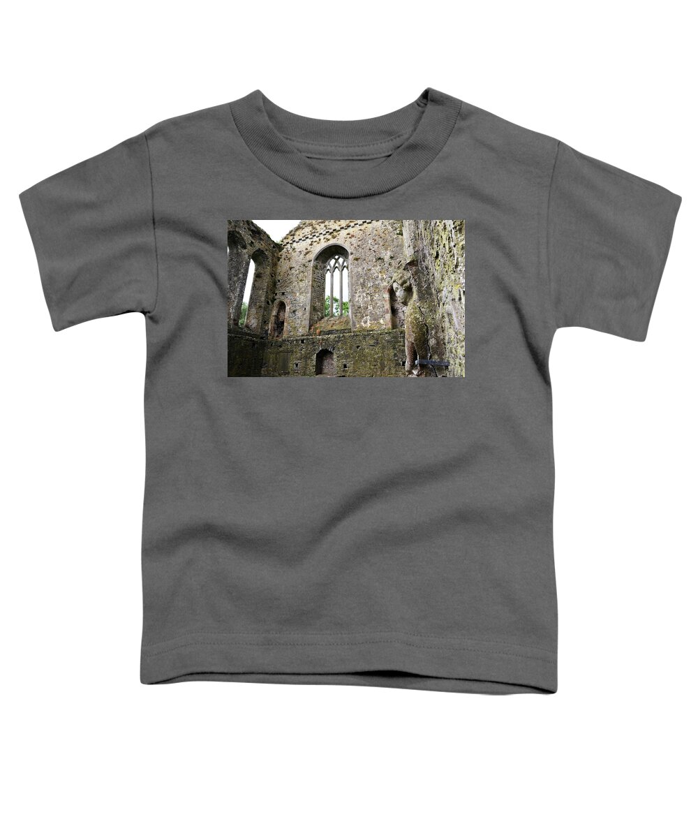 Athassel Priory Toddler T-Shirt featuring the photograph Irish Medieval Ruins of Athassel Priory Tipperary Profile of Saint Joseph Statue by Shawn O'Brien