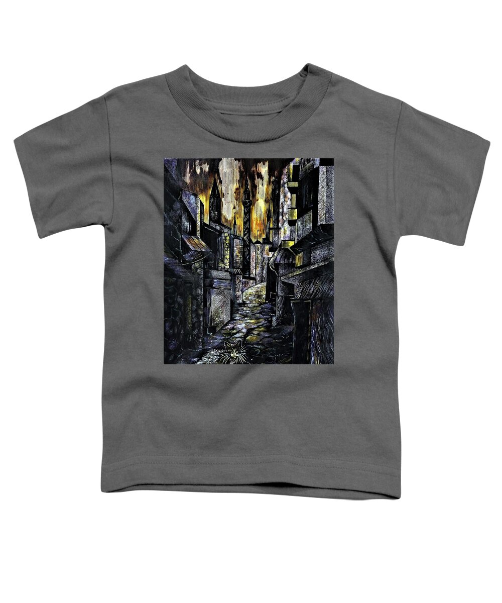 Travel Impressions Toddler T-Shirt featuring the drawing Istanbul Impressions. Lost in the city. by Anna Duyunova