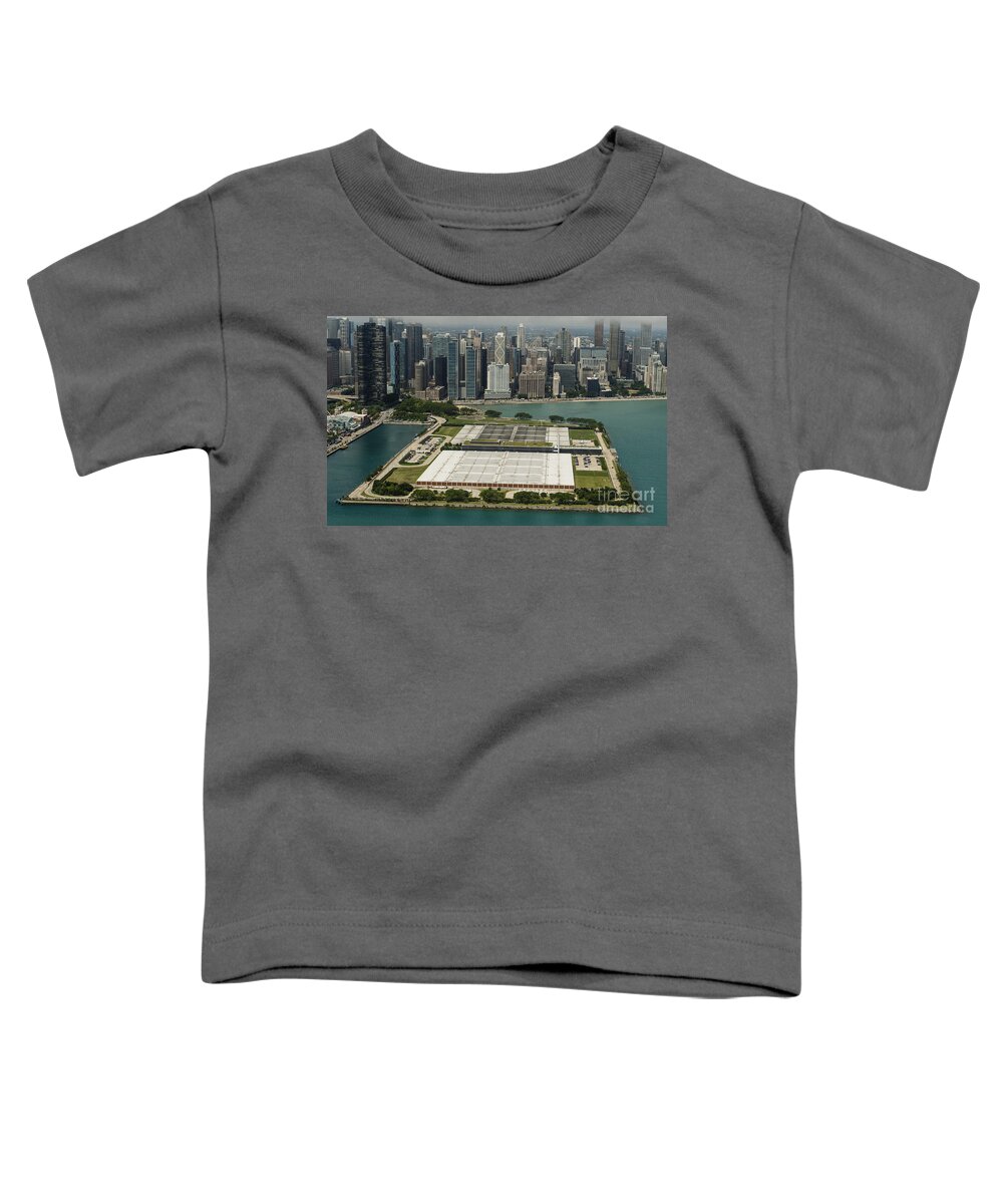 Jardine Water Purification Plant Toddler T-Shirt featuring the photograph Jardine Water Purification Plant in Chicago Aerial Photo by David Oppenheimer
