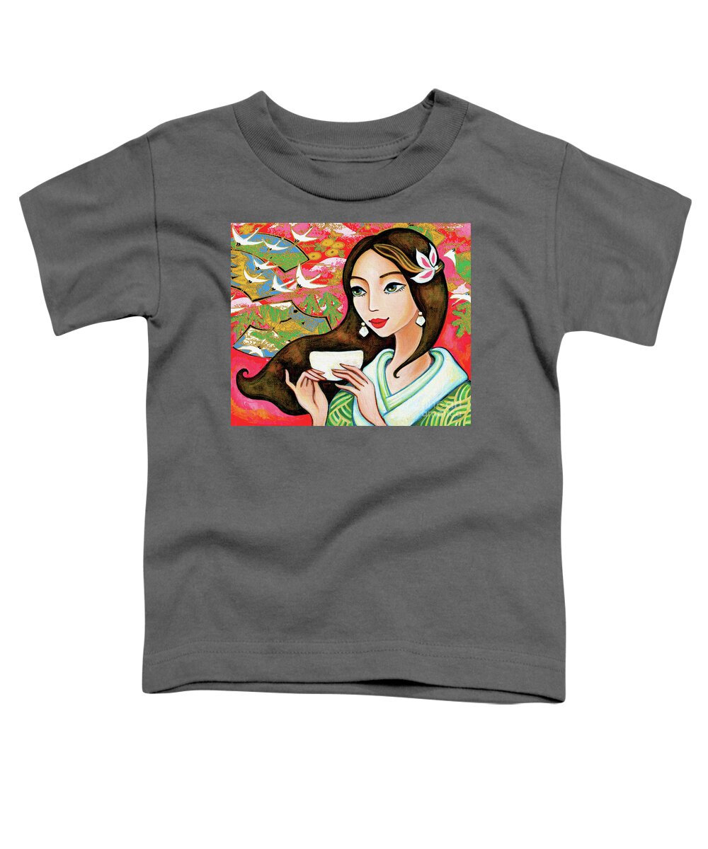 Asian Woman Toddler T-Shirt featuring the painting Jasmine Garden by Eva Campbell