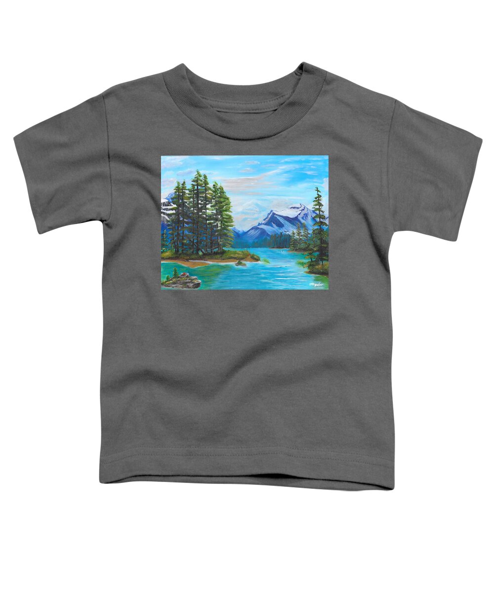 Mountains Toddler T-Shirt featuring the painting Jasper Moutains by David Bigelow