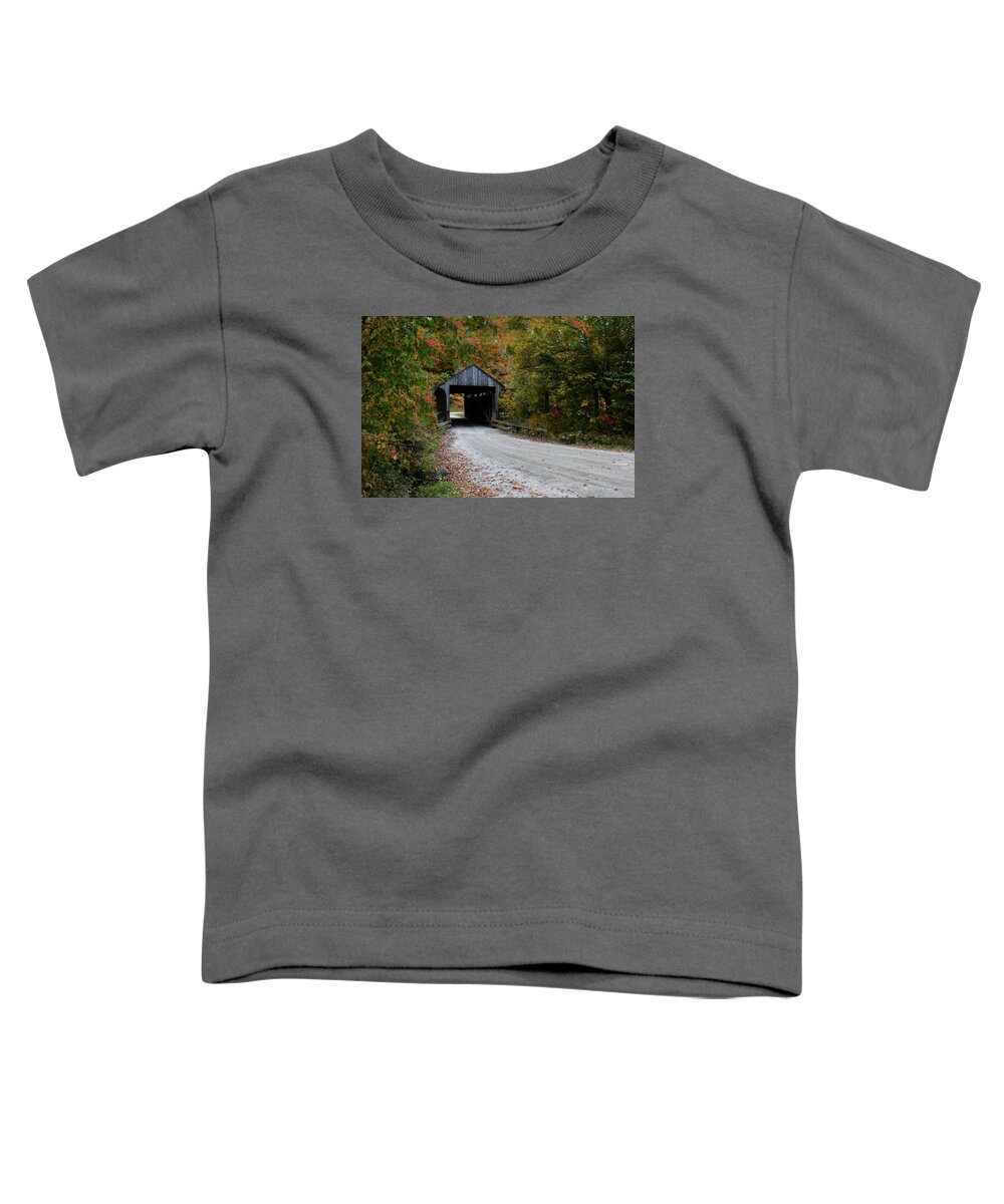 Jaynes Covered Bridge Toddler T-Shirt featuring the photograph Jaynes Covered Bridge by Carolyn Mickulas