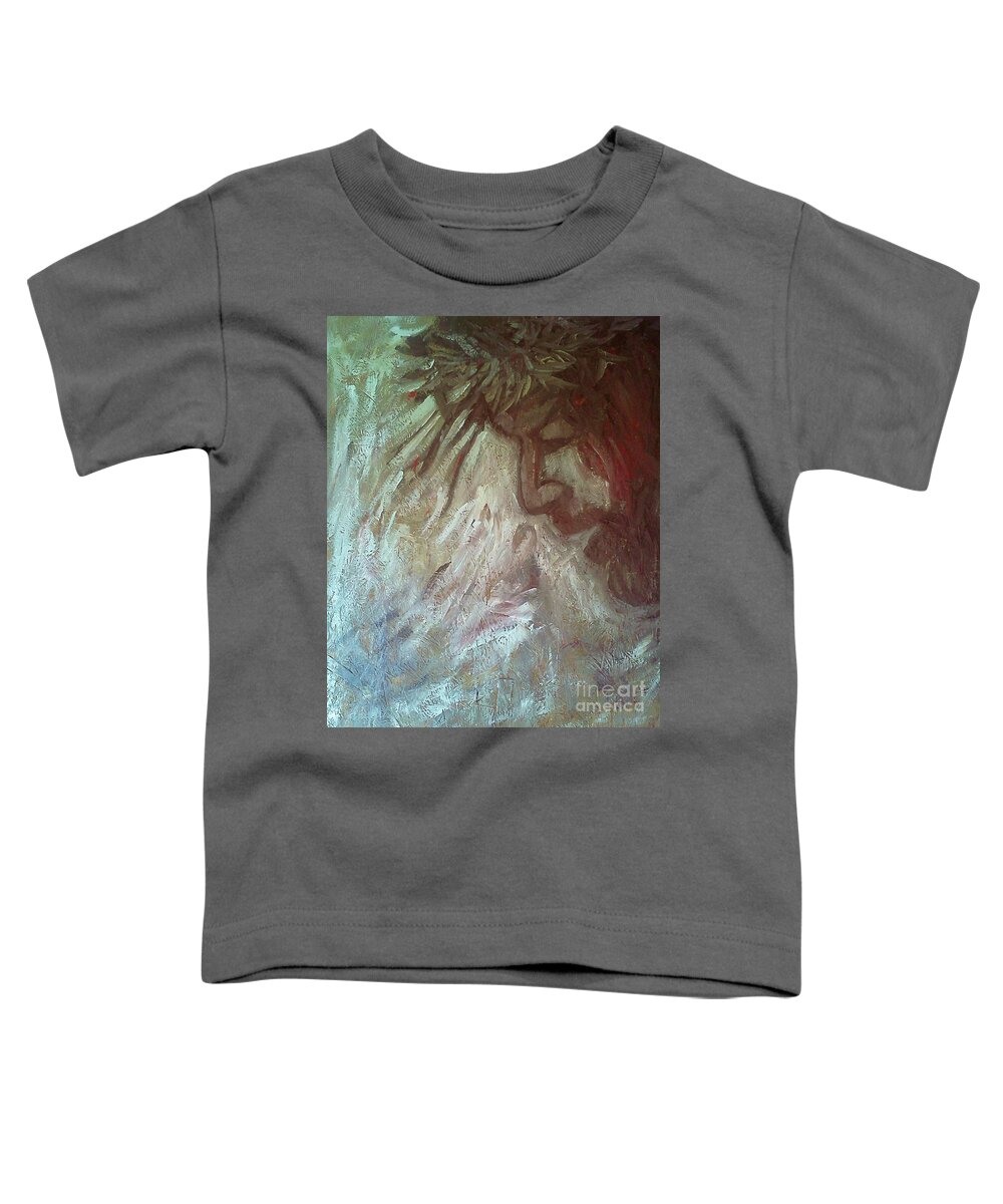 Jesus Toddler T-Shirt featuring the painting Jesus Mural by Christy Saunders Church