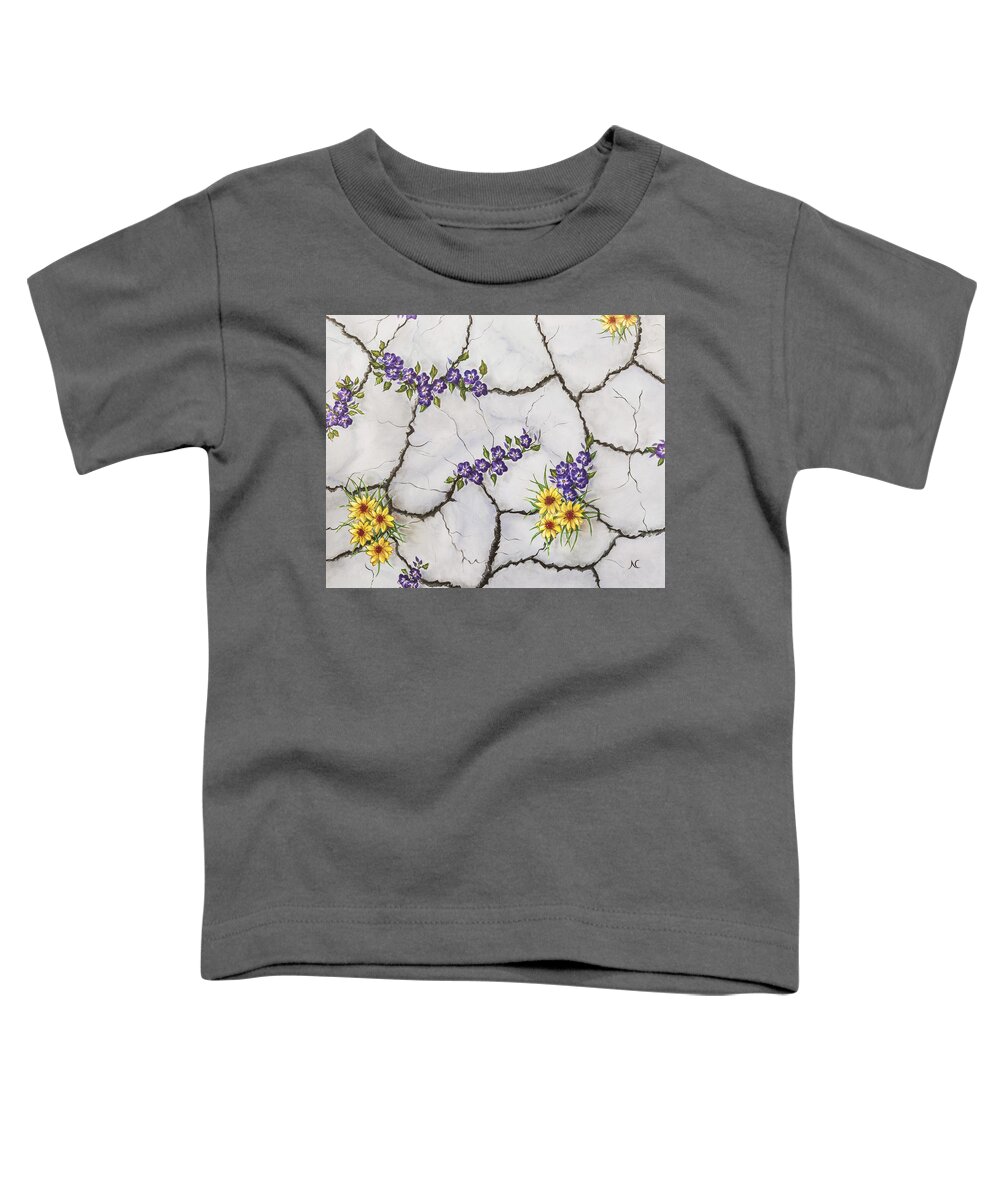 Flowers Toddler T-Shirt featuring the painting Jewels of the Desert by Neslihan Ergul Colley