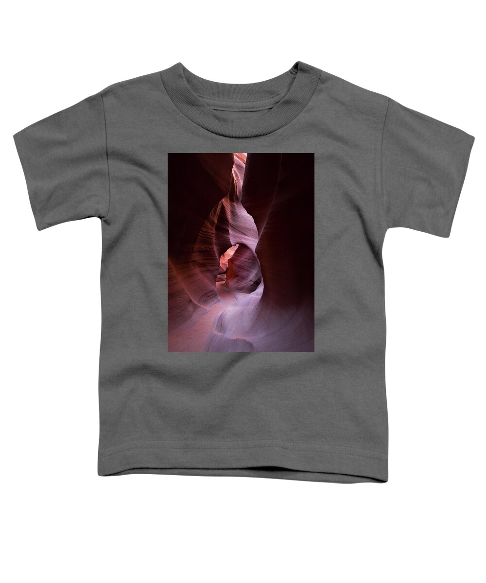 Antelope Canyon Toddler T-Shirt featuring the photograph Journey Thru the Shadows by Jon Glaser