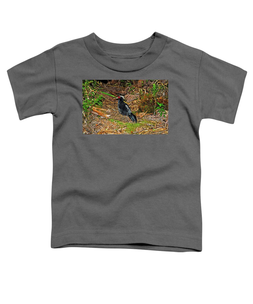 Kalij Toddler T-Shirt featuring the photograph Kalij Pheasant at Dusk by Robert Meyers-Lussier