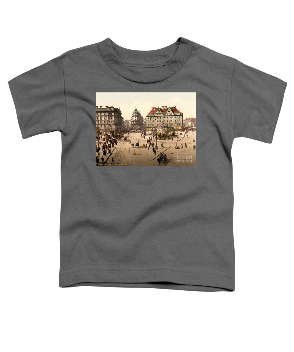 Karlsplatz (stachus) Toddler T-Shirt featuring the painting Karlsplatz by Celestial Images