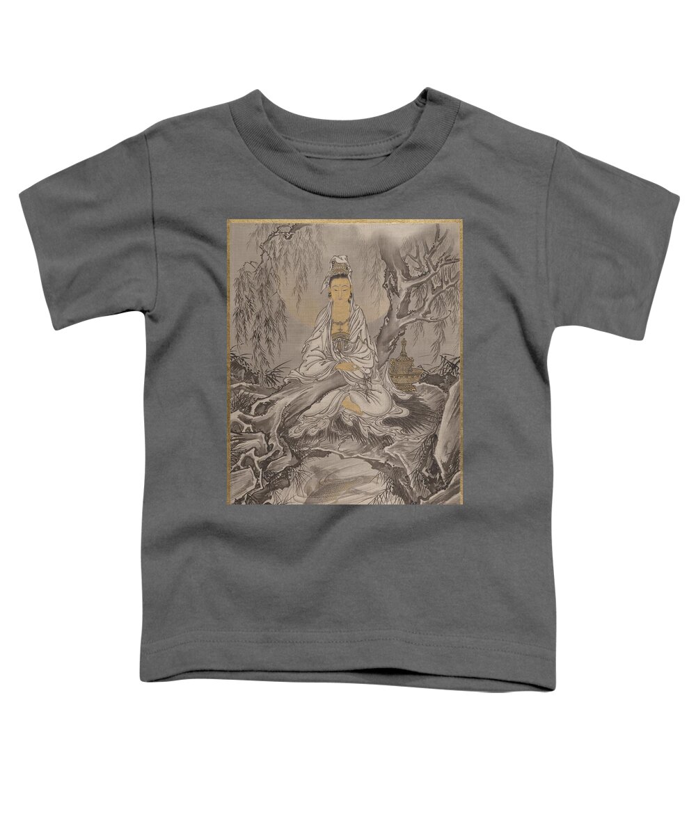 White-robed Kannon Toddler T-Shirt featuring the painting White-Robed Kannon by Kawanabe Kyosai