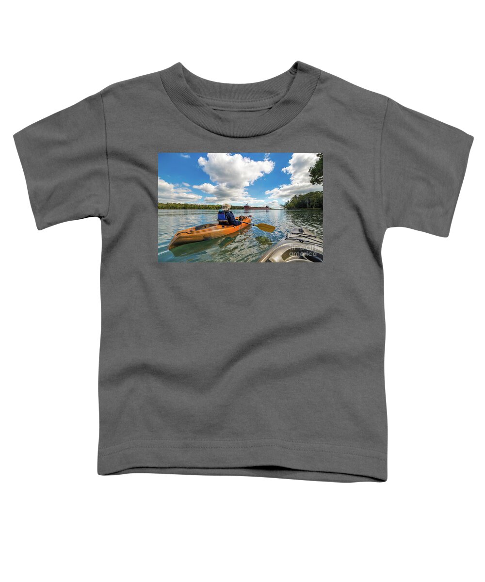 Voyageur Island Park Toddler T-Shirt featuring the photograph Kayaking Sault Ste. Marie, Michigan -3962 by Norris Seward