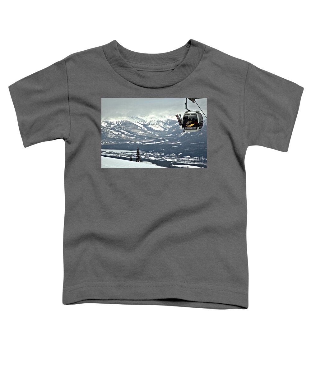Kicking Horse Toddler T-Shirt featuring the photograph Kicking Horse Gondola by Adam Jewell