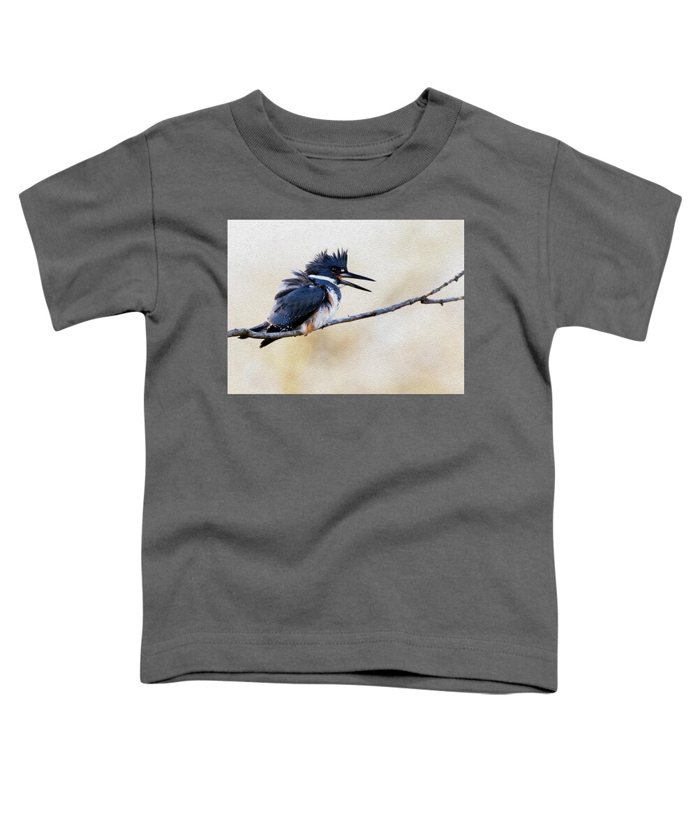 Kingfisher Toddler T-Shirt featuring the photograph Kingfisher Talk by Art Cole