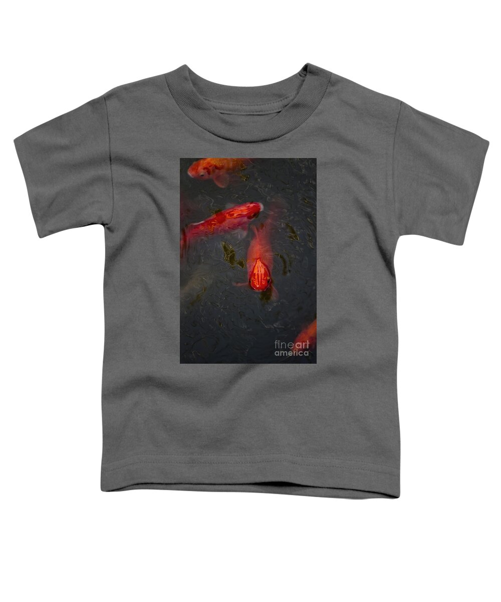 Fish Toddler T-Shirt featuring the photograph Koi Looking by Margie Hurwich