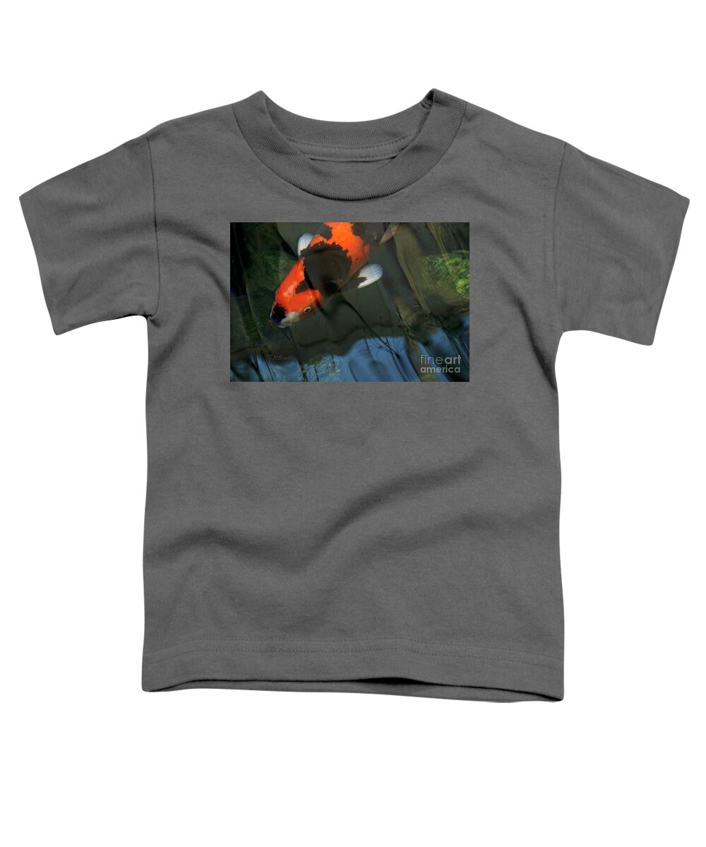 Koi Reflection Toddler T-Shirt featuring the photograph Koi Reflection by Natalie Dowty