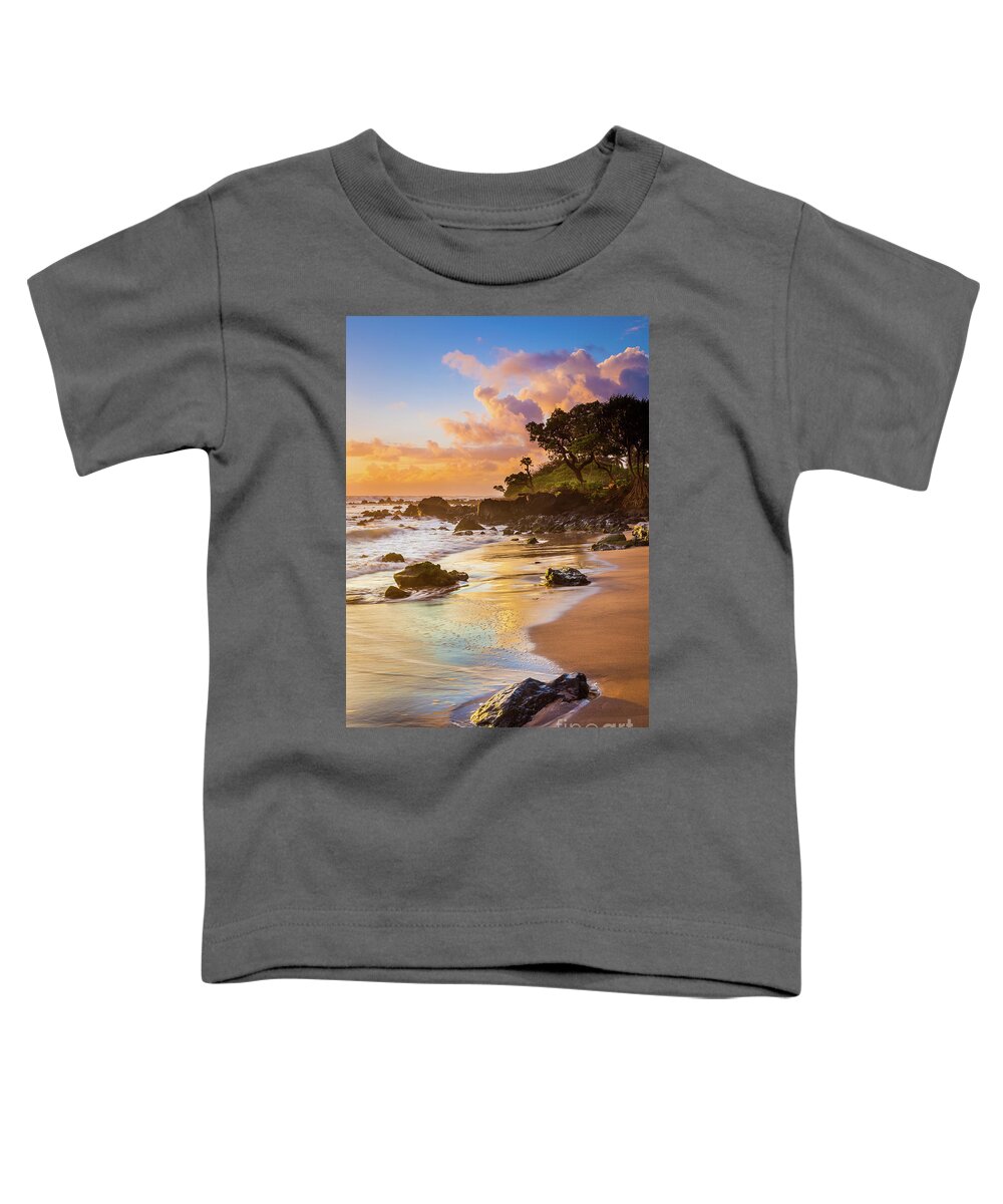 America Toddler T-Shirt featuring the photograph Koki Beach Sunrise by Inge Johnsson
