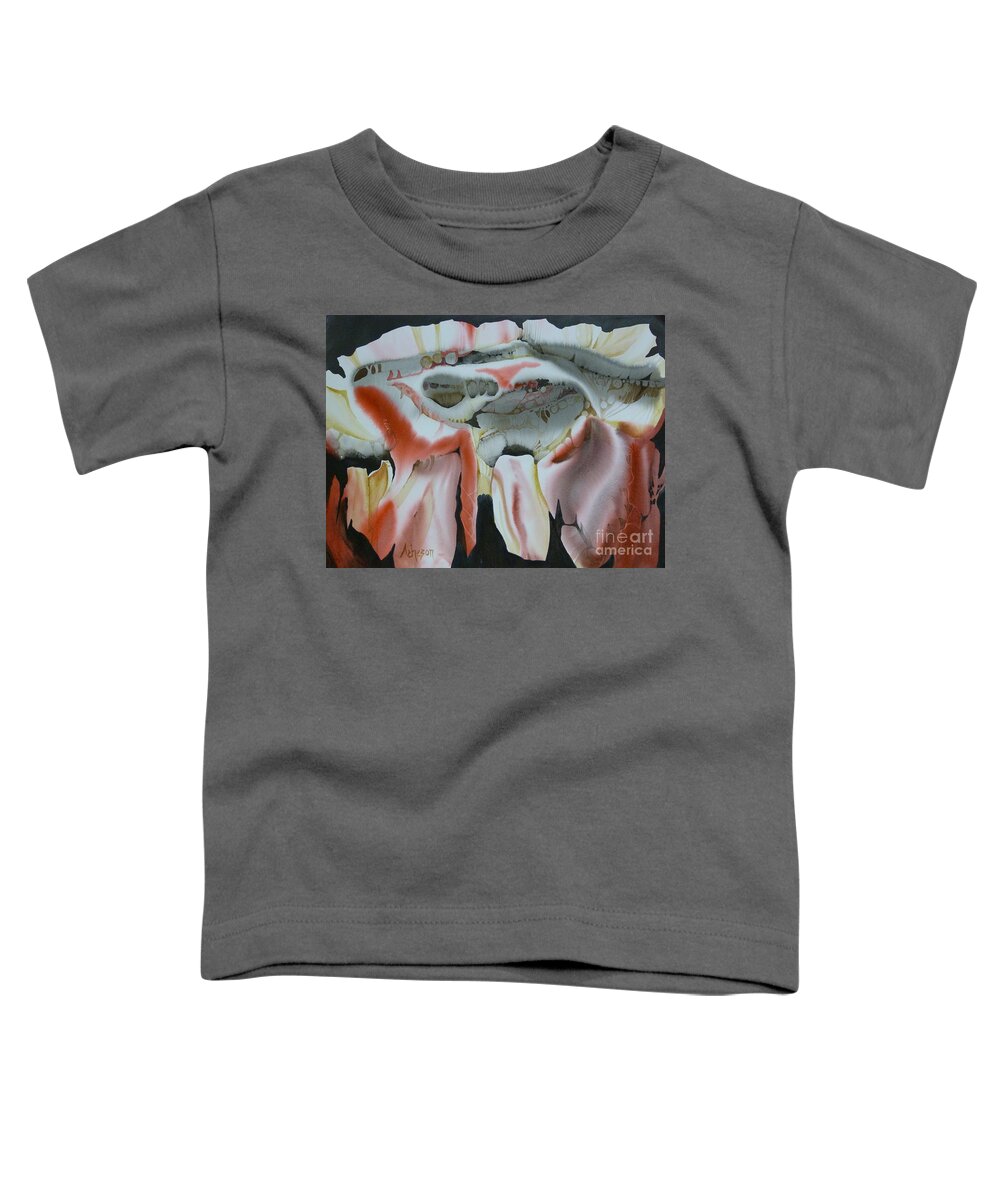 Watercolour Toddler T-Shirt featuring the painting Kommodo #1 by Donna Acheson-Juillet