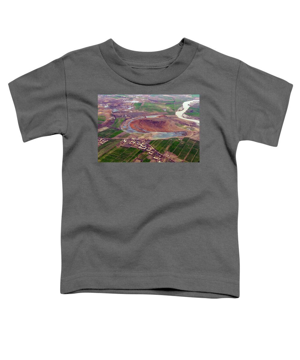 Central Asia Toddler T-Shirt featuring the photograph Kunduz Mound and Crops by SR Green