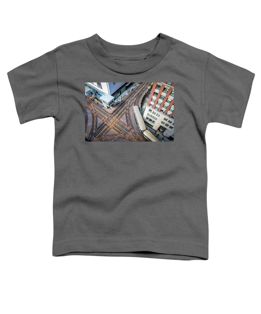 Chicago Toddler T-Shirt featuring the photograph L From Above by Tony HUTSON
