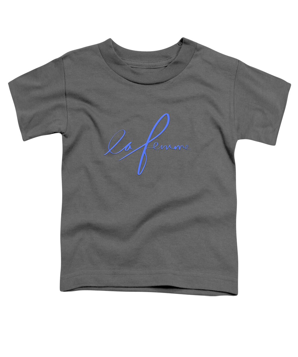 Typography Toddler T-Shirt featuring the drawing La Femme by Bill Owen