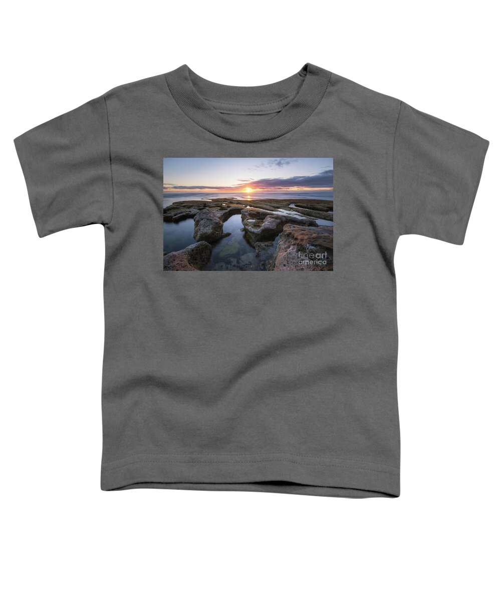 La Jolla Toddler T-Shirt featuring the photograph La Jolla Tide Pool Sunset by Michael Ver Sprill