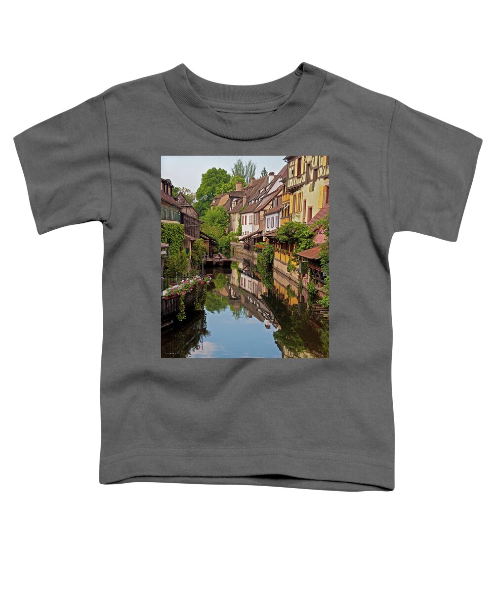 La Petite Venice Toddler T-Shirt featuring the photograph La Petite Venice at Rest - Colmar, France by Denise Strahm