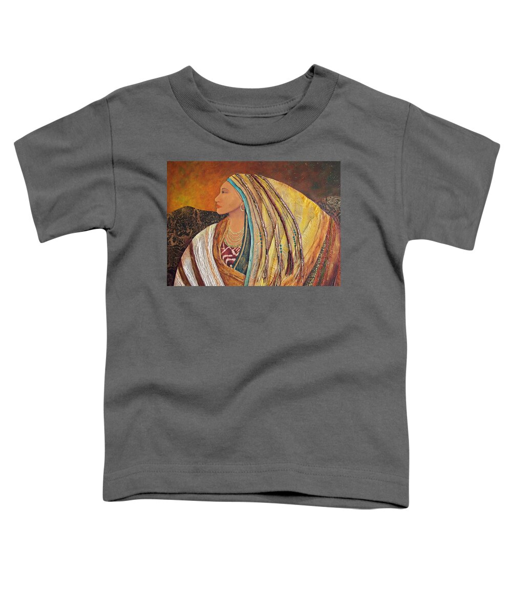 Collage Toddler T-Shirt featuring the pastel Lady of the Mountains by Candy Mayer