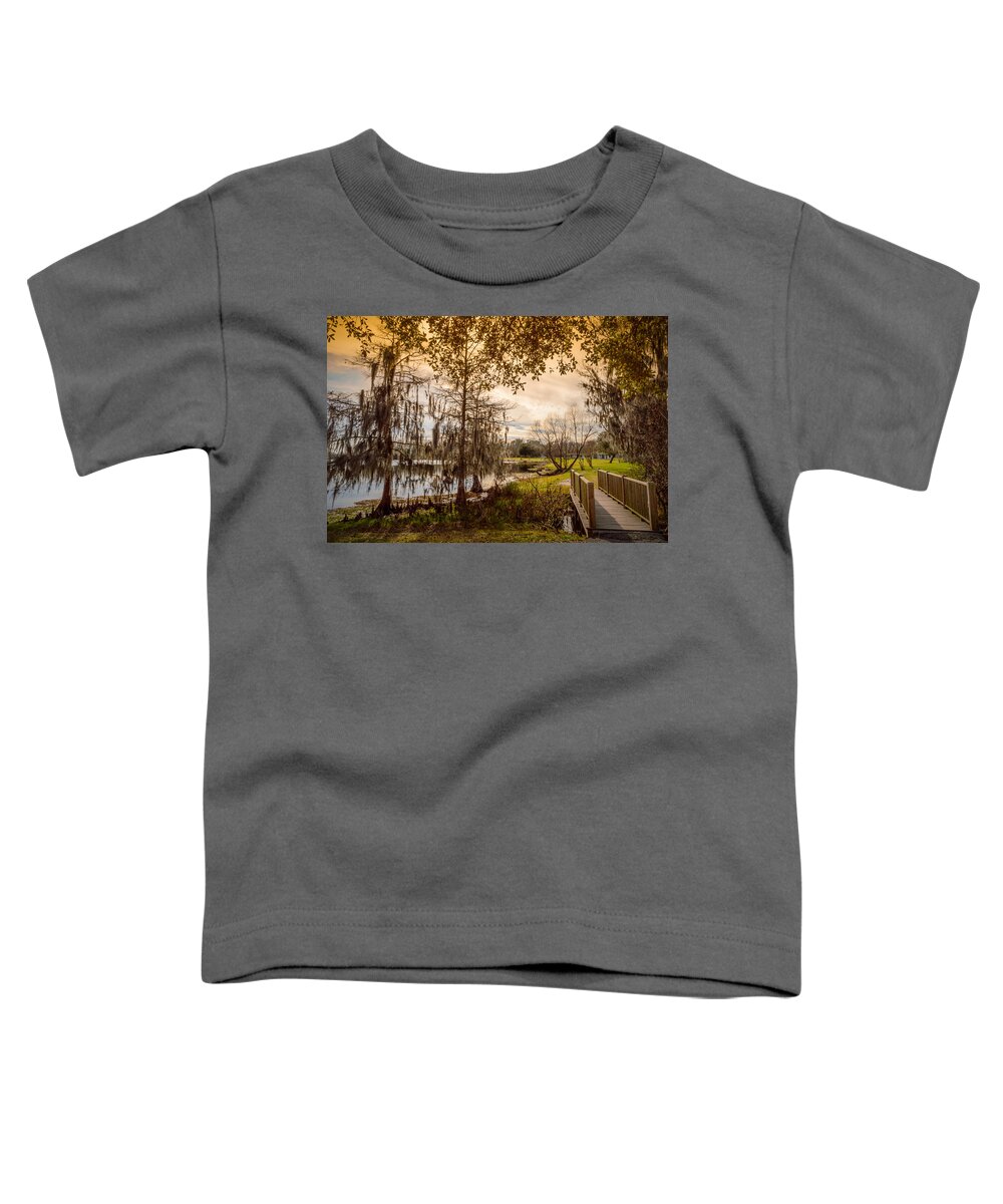 Water Toddler T-Shirt featuring the photograph Lake Bridge by Leticia Latocki