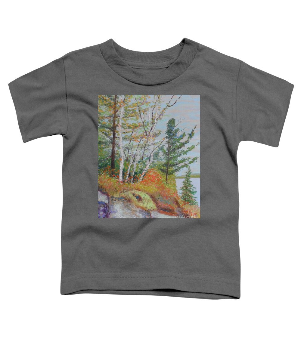 Pastels Toddler T-Shirt featuring the pastel Lake Susie in Fall by Rae Smith PAC