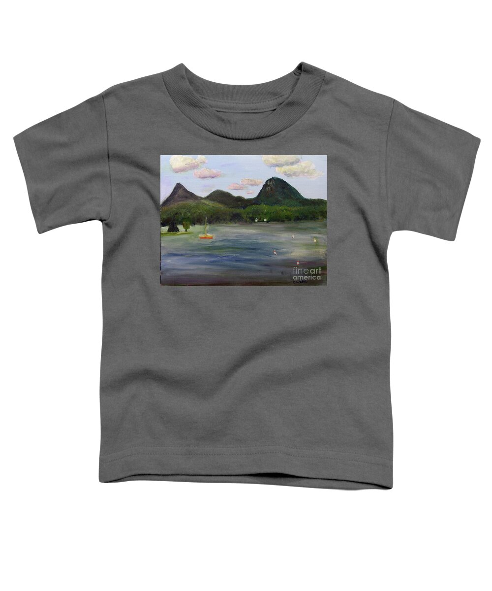 America Toddler T-Shirt featuring the painting Lake Willoughby Boat Ramp by Donna Walsh