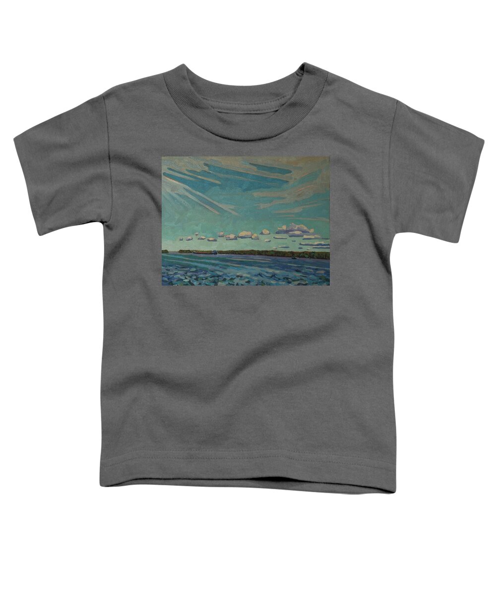Laker Toddler T-Shirt featuring the painting Laker Headed Downstream by Phil Chadwick