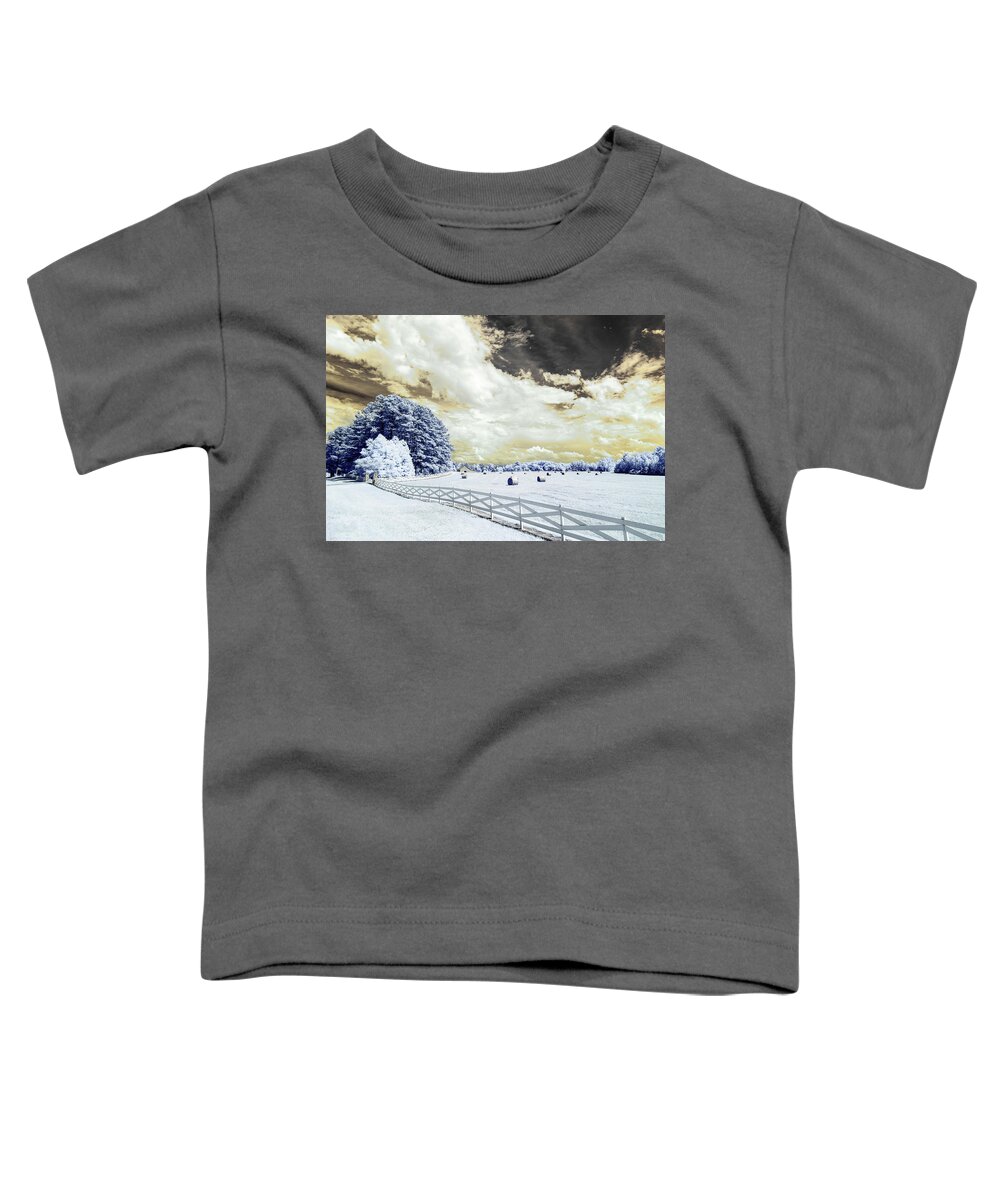 Ir Toddler T-Shirt featuring the photograph Lancaster Farm in IR by Charles Hite