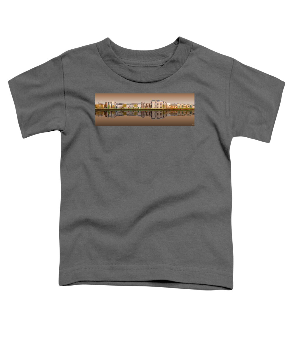 Lancaster Toddler T-Shirt featuring the digital art Lancaster Quayside Reflection 2 by Joe Tamassy