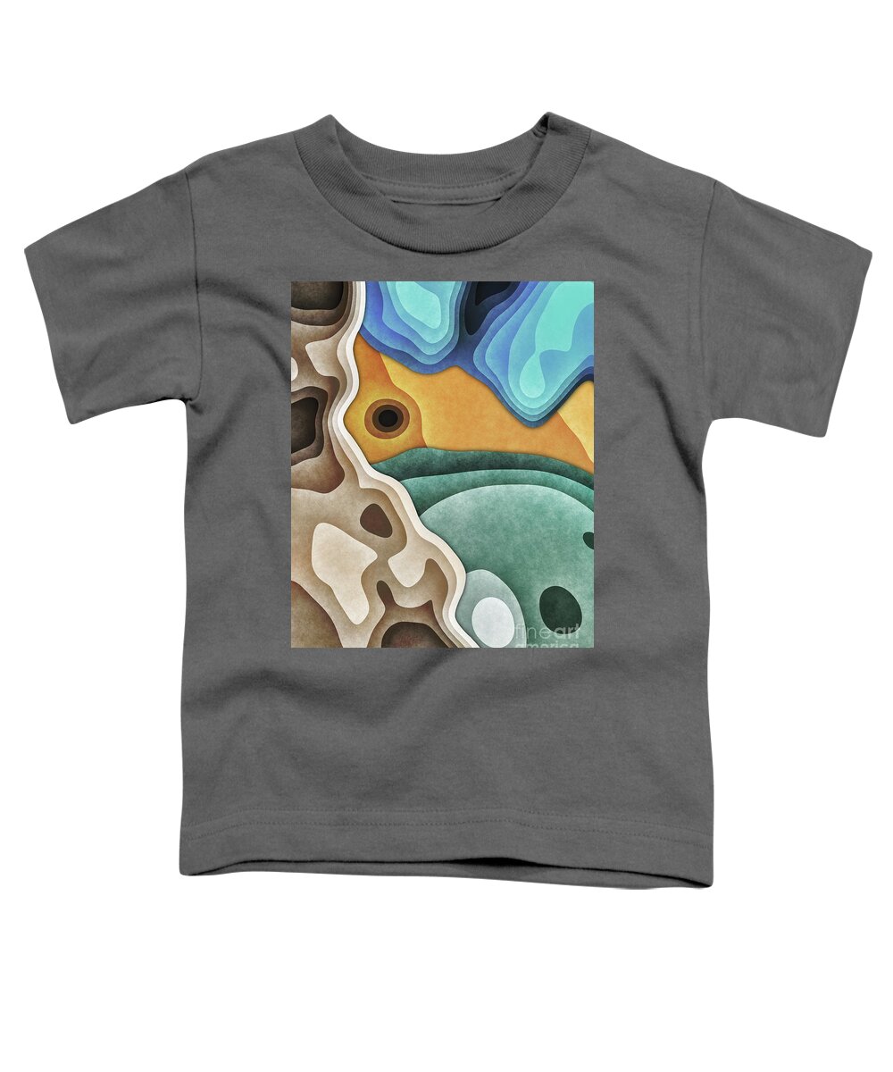 Earth Tones Toddler T-Shirt featuring the digital art Landscape of Layers by Phil Perkins