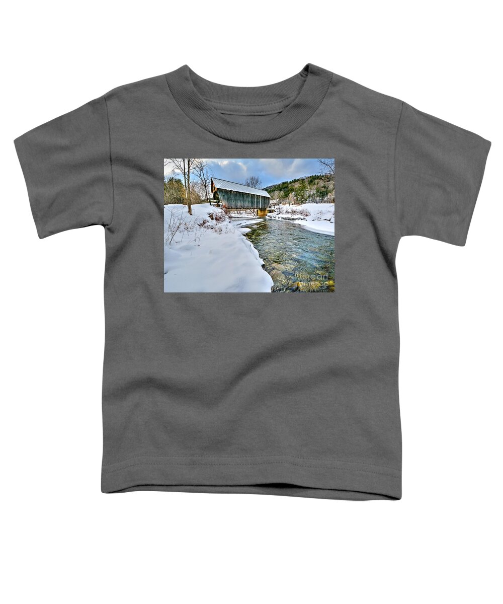 Larkin Covered Bridge Toddler T-Shirt featuring the photograph Larkin Covered Bridge by Steve Brown