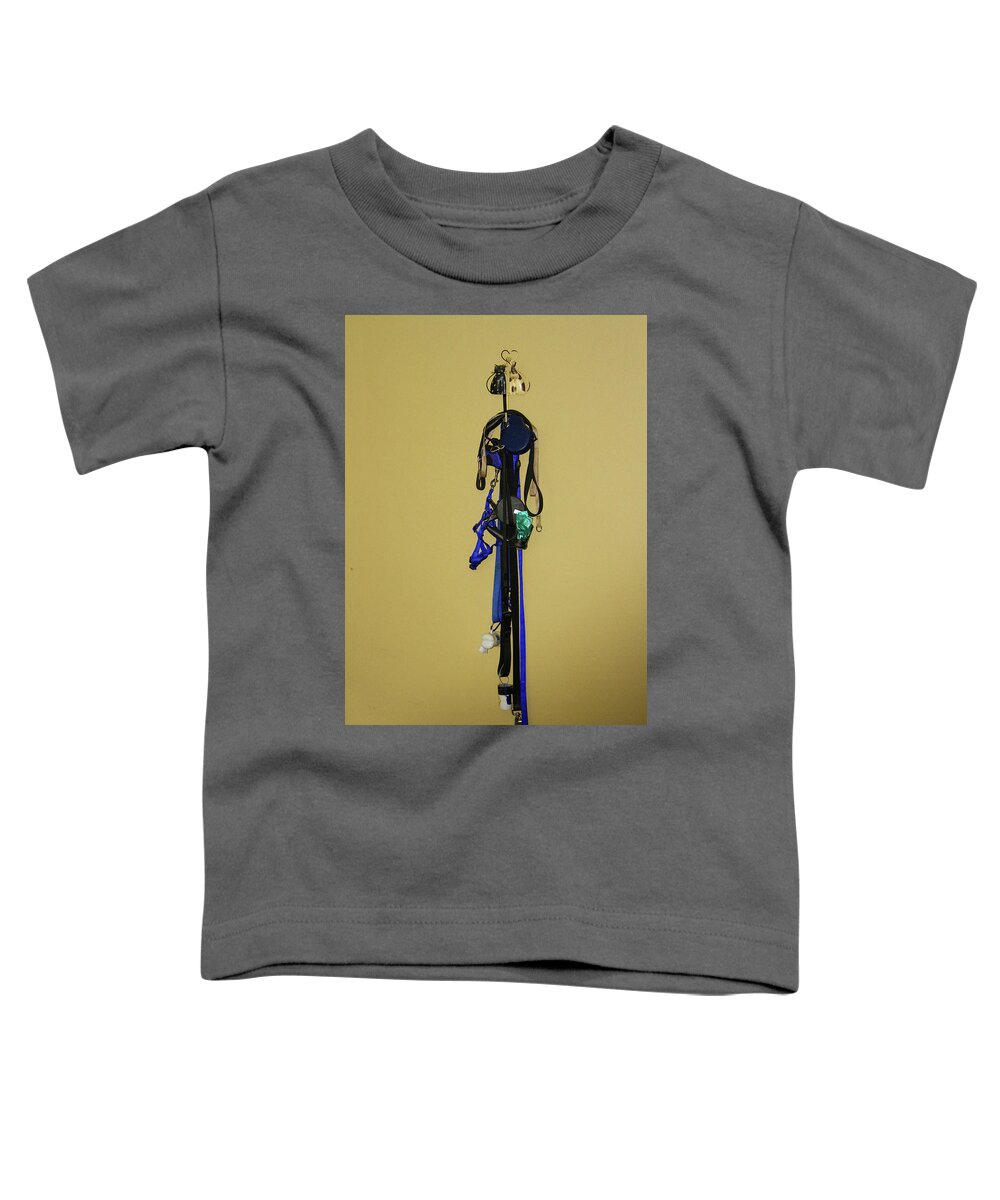 Leash Lady Just Hanging On The Wall Toddler T-Shirt featuring the digital art Leash Lady Just Hanging On The Wall by Tom Janca