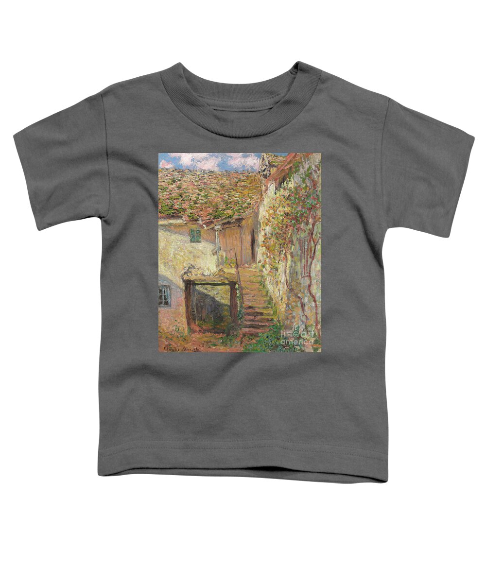 Monet Toddler T-Shirt featuring the painting L'Escalier by Claude Monet