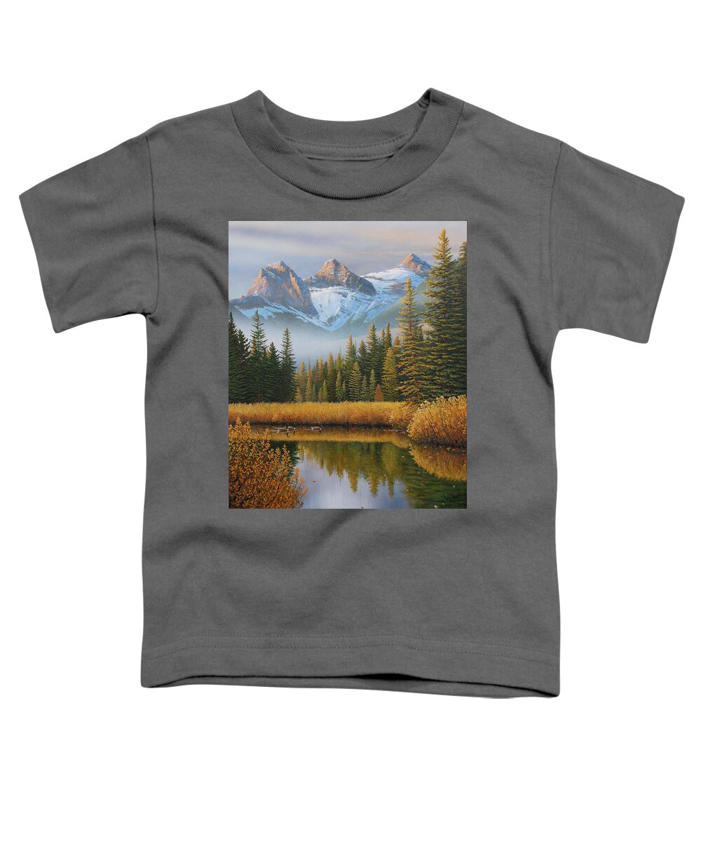 Landscape Toddler T-Shirt featuring the painting Let there be Light by Jake Vandenbrink