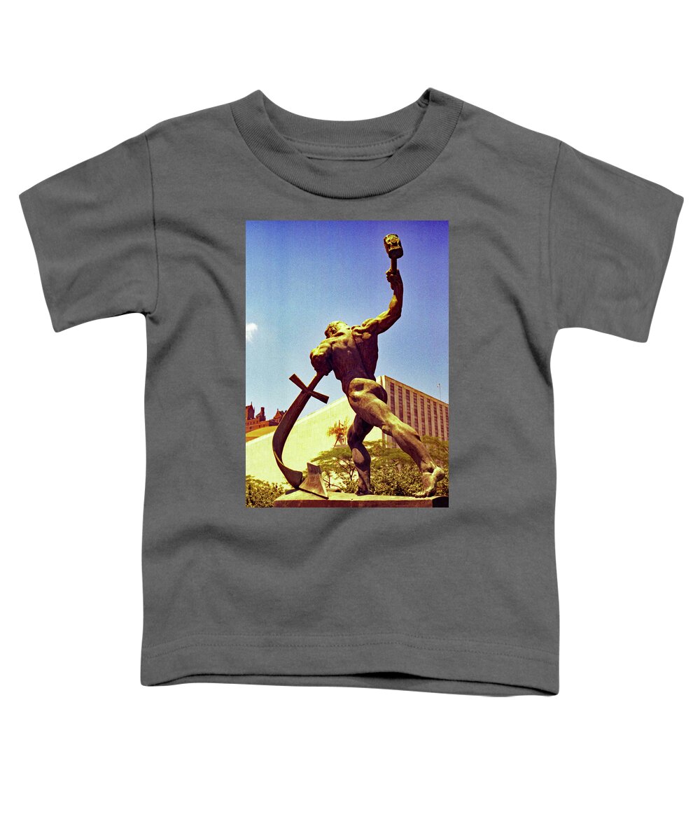 Sculpture Toddler T-Shirt featuring the photograph Let us beat our swords into plowshears by John Schneider