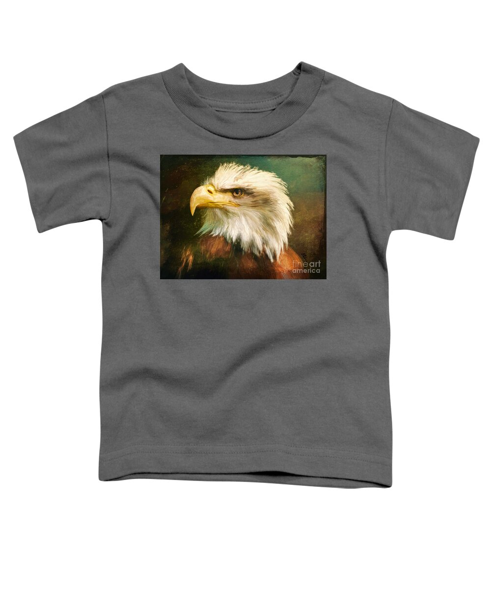 Eagle Toddler T-Shirt featuring the painting American Bald Eagle by Tina LeCour