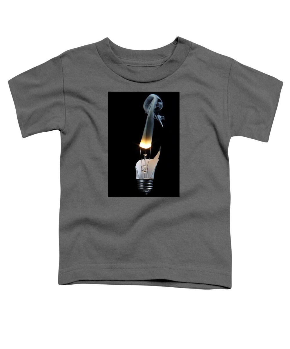 Bulb Toddler T-Shirt featuring the photograph Light and Smoke by Robert Och