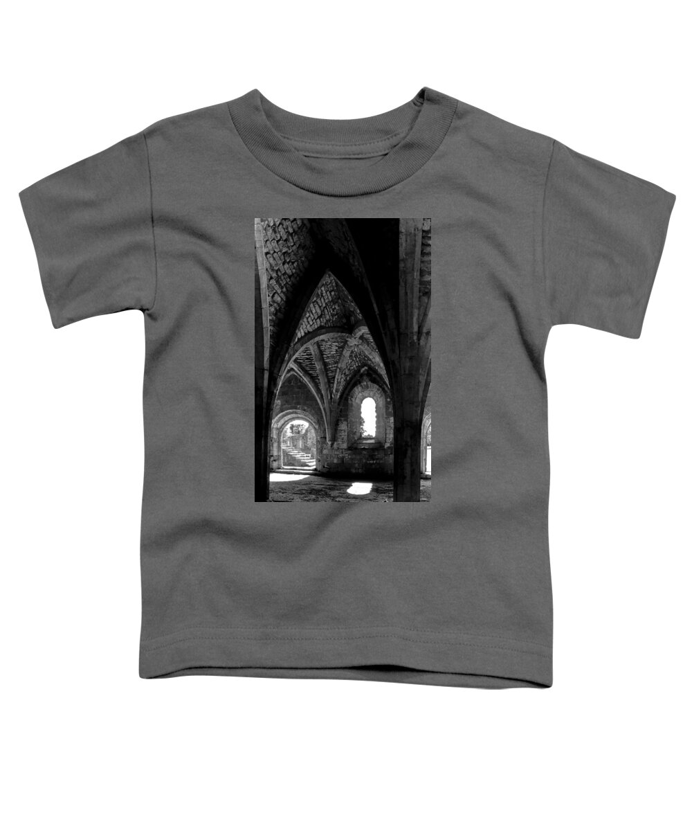 Monochrome Photography Toddler T-Shirt featuring the photograph Light inside the vaults. by Elena Perelman