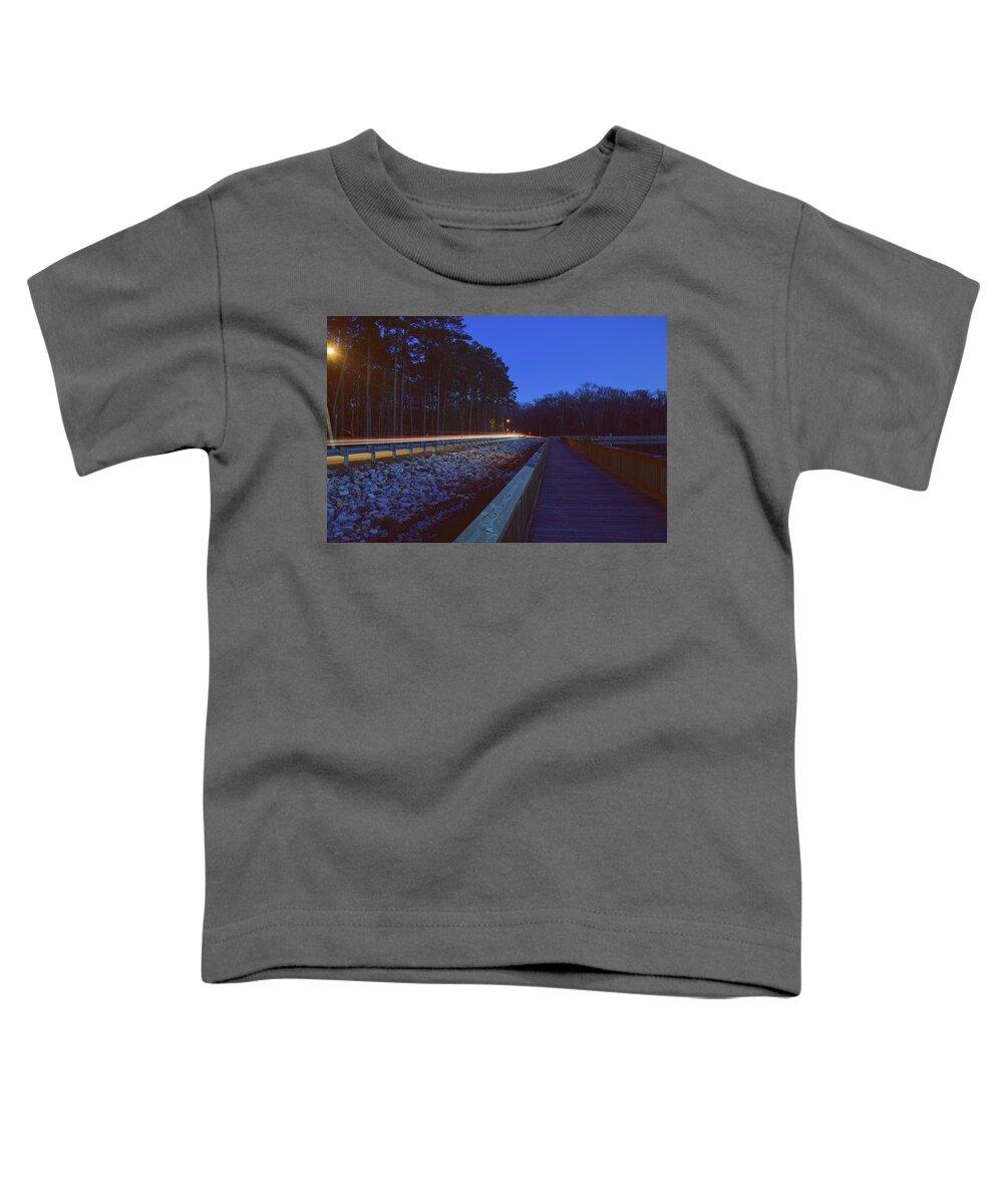 Light Toddler T-Shirt featuring the photograph Light Trails on Elbow Road by Nicole Lloyd