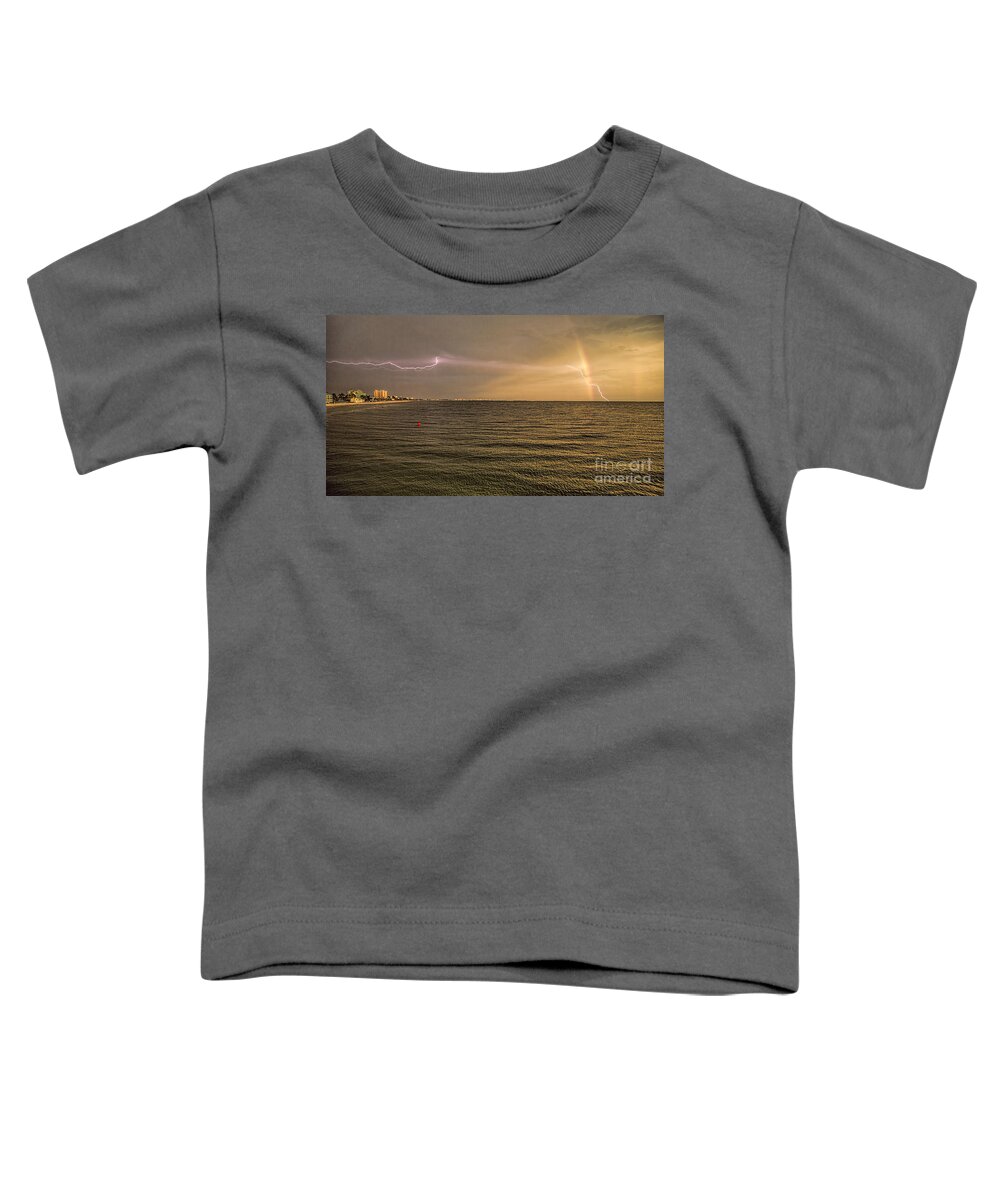 Photographs Toddler T-Shirt featuring the photograph Lightning And Rainbow, Fort Myers Beach, FL by Felix Lai