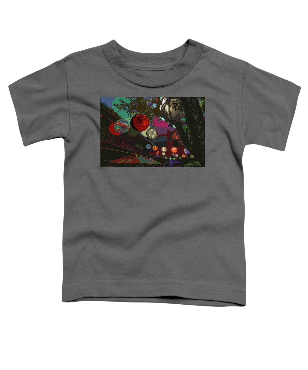 Kenneth James Toddler T-Shirt featuring the photograph lights are on in little Tokyo by Kenneth James