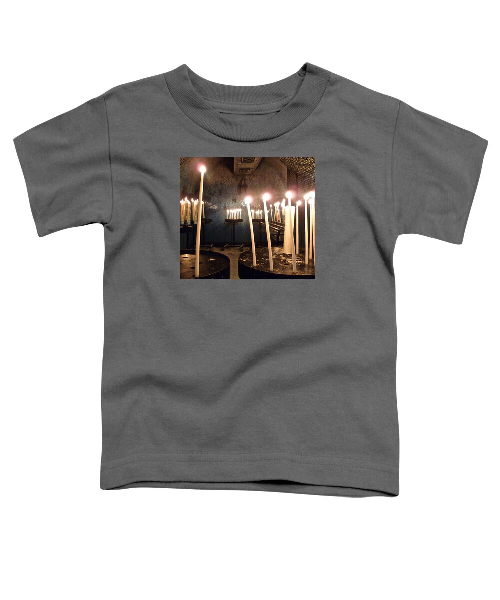Candles Toddler T-Shirt featuring the photograph Lights of Hope by Amelia Racca