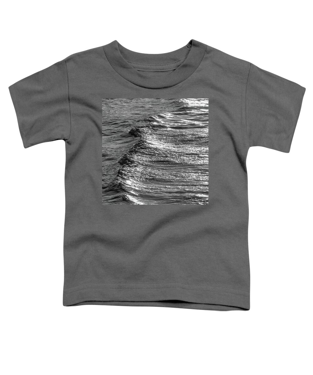 Terry D Photography Toddler T-Shirt featuring the photograph Liquid Silver Abstract Square by Terry DeLuco